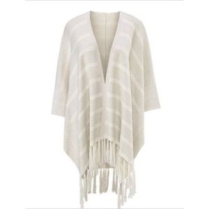 Cabi Fringe Wrap Sweater Poncho